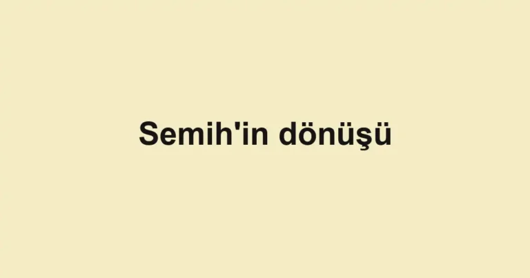 Semih'in dönüşü