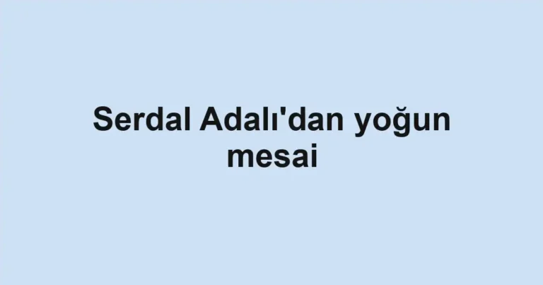 Serdal Adalı'dan yoğun mesai