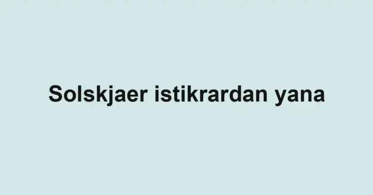 Solskjaer istikrardan yana