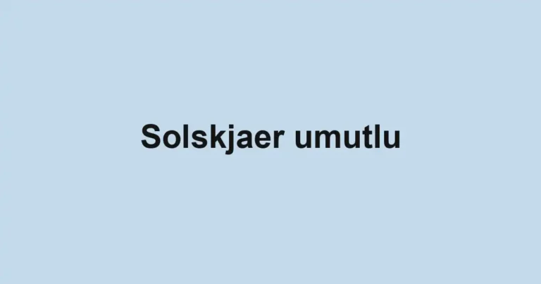 Solskjaer umutlu
