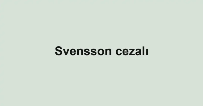 Svensson cezalı