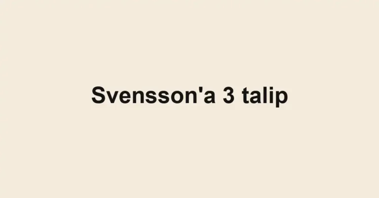 Svensson'a 3 talip