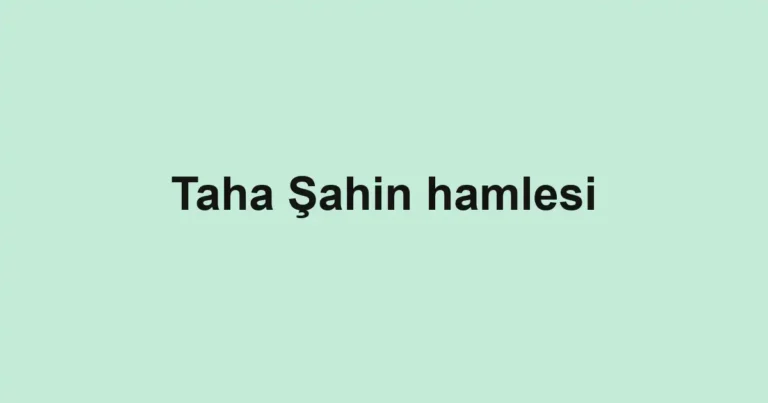 Taha Şahin hamlesi