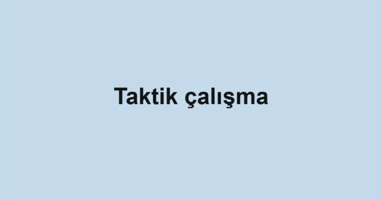Taktik çalışma