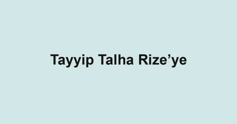 Tayyip Talha Rize’ye