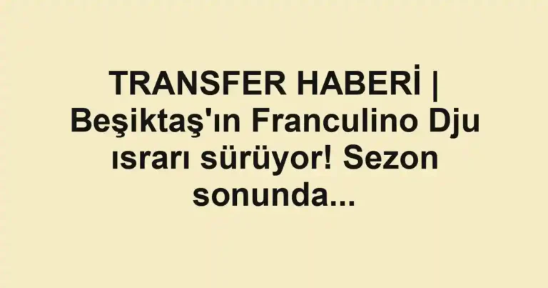 TRANSFER HABERİ | Beşiktaş'ın Franculino Dju ısrarı sürüyor! Sezon sonunda...