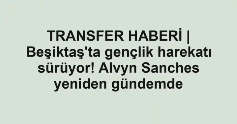 TRANSFER HABERİ | Beşiktaş'ta gençlik harekatı sürüyor! Alvyn Sanches yeniden gündemde