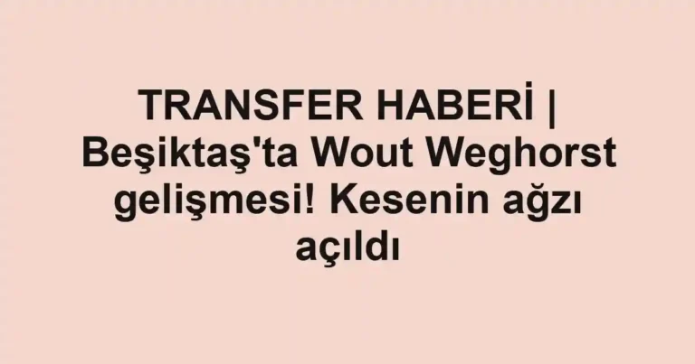 TRANSFER HABERİ | Beşiktaş'ta Wout Weghorst gelişmesi! Kesenin ağzı açıldı