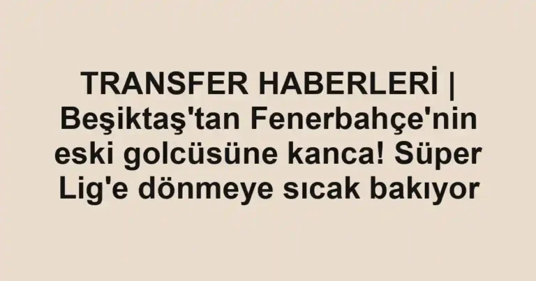 TRANSFER HABERLERİ | Beşiktaş'tan Fenerbahçe'nin eski golcüsüne kanca! Süper Lig'e dönmeye sıcak bakıyor