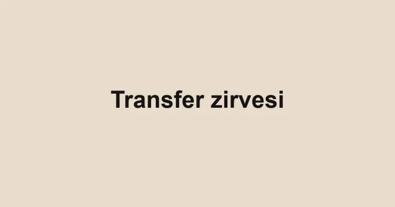 Transfer zirvesi