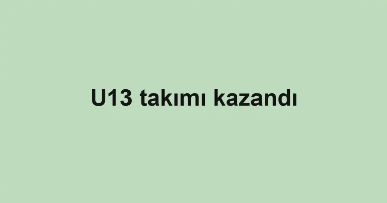 U13 takımı kazandı