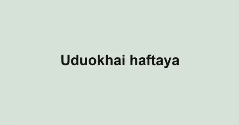 Uduokhai haftaya