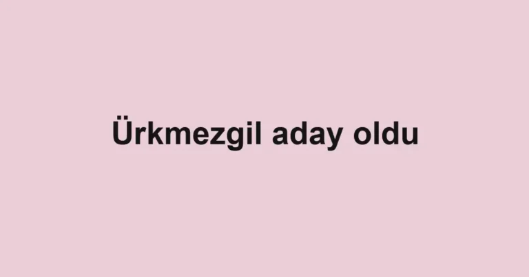 Ürkmezgil aday oldu