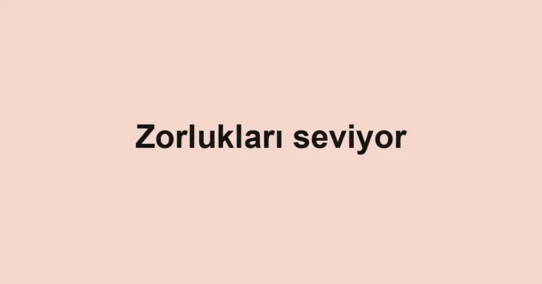Zorlukları seviyor